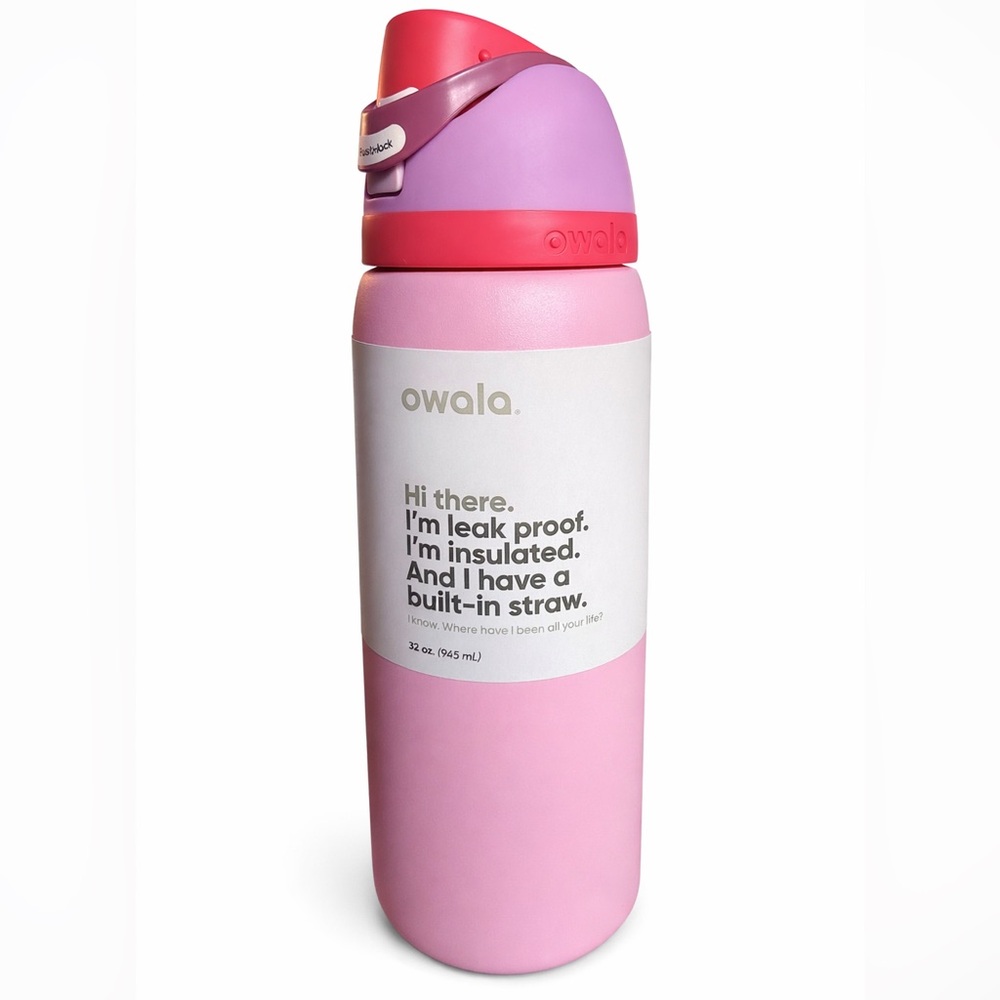 Owala FreeSip 32 oz Water Bottle Angel Food Cake Pink New With Tags